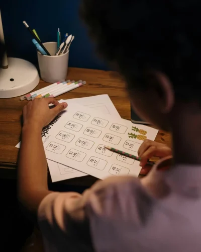 Child studying